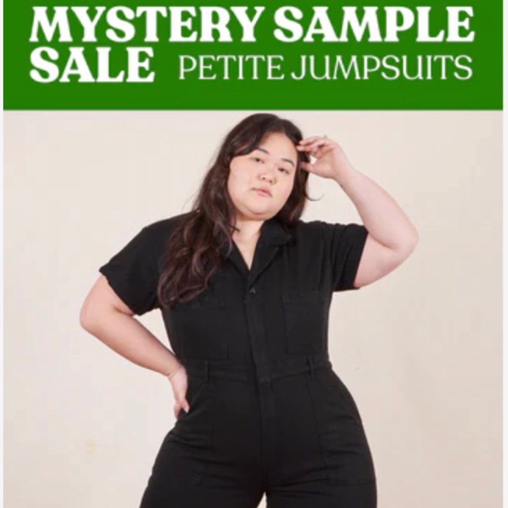 Petite Short Sleeve Jumpsuit in Gross Green, Size S - Big Bud Press